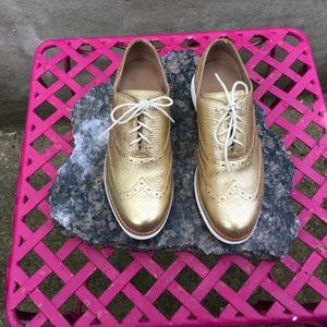 Gold Cole Haan Grand OS Oxfords
